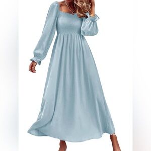 NWT Boho Square Neck A Line Maxi Dress Large